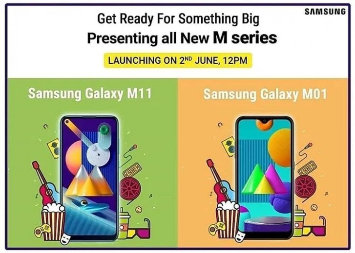إطلاق Samsung Galaxy M01 و M11 في الهند في 2 يونيو