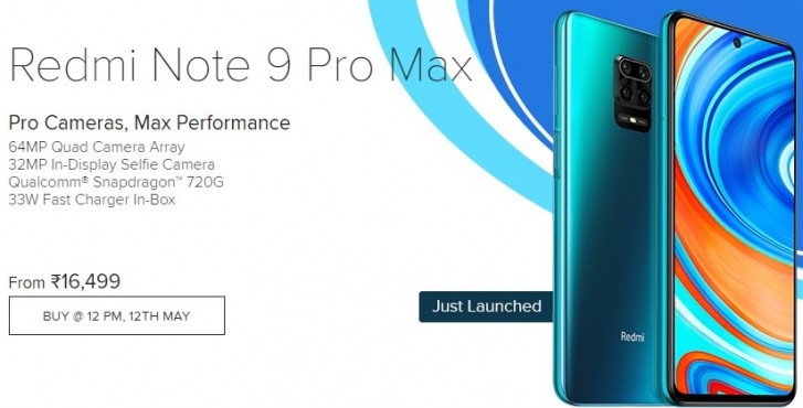تبدأ مبيعات Redmi Note 9 Pro Max في 12 مايو في الهند