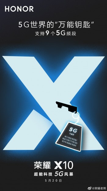تم تأكيد Honor X10 لحزم Kirin 820 SoC ودعم جميع نطاقات 5G الرئيسية الخمسة 