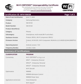 شهادات Galaxy A51s 5G Wi-Fi Alliance (يسار) ومنتدى NFC (يمين)