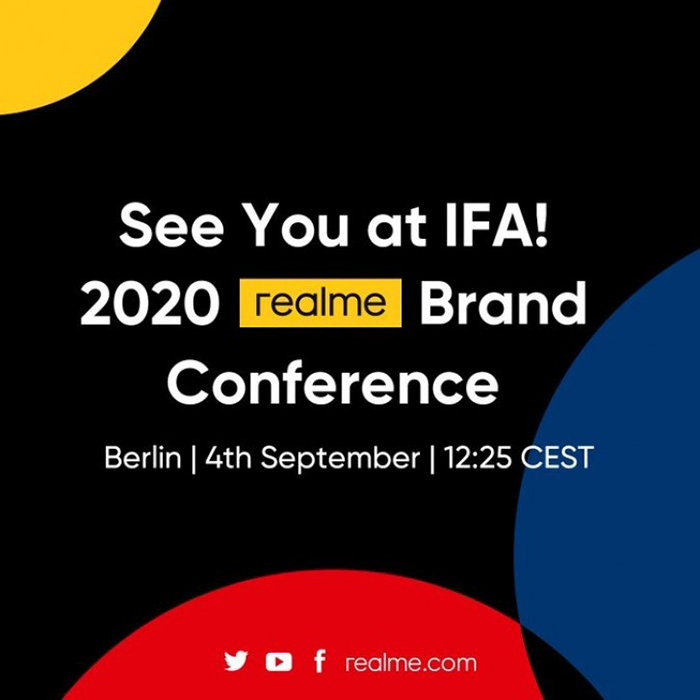 Realme تؤكد على عقد مؤتمرها في فعاليات IFA 2020 يوم 4 من سبتمبر
