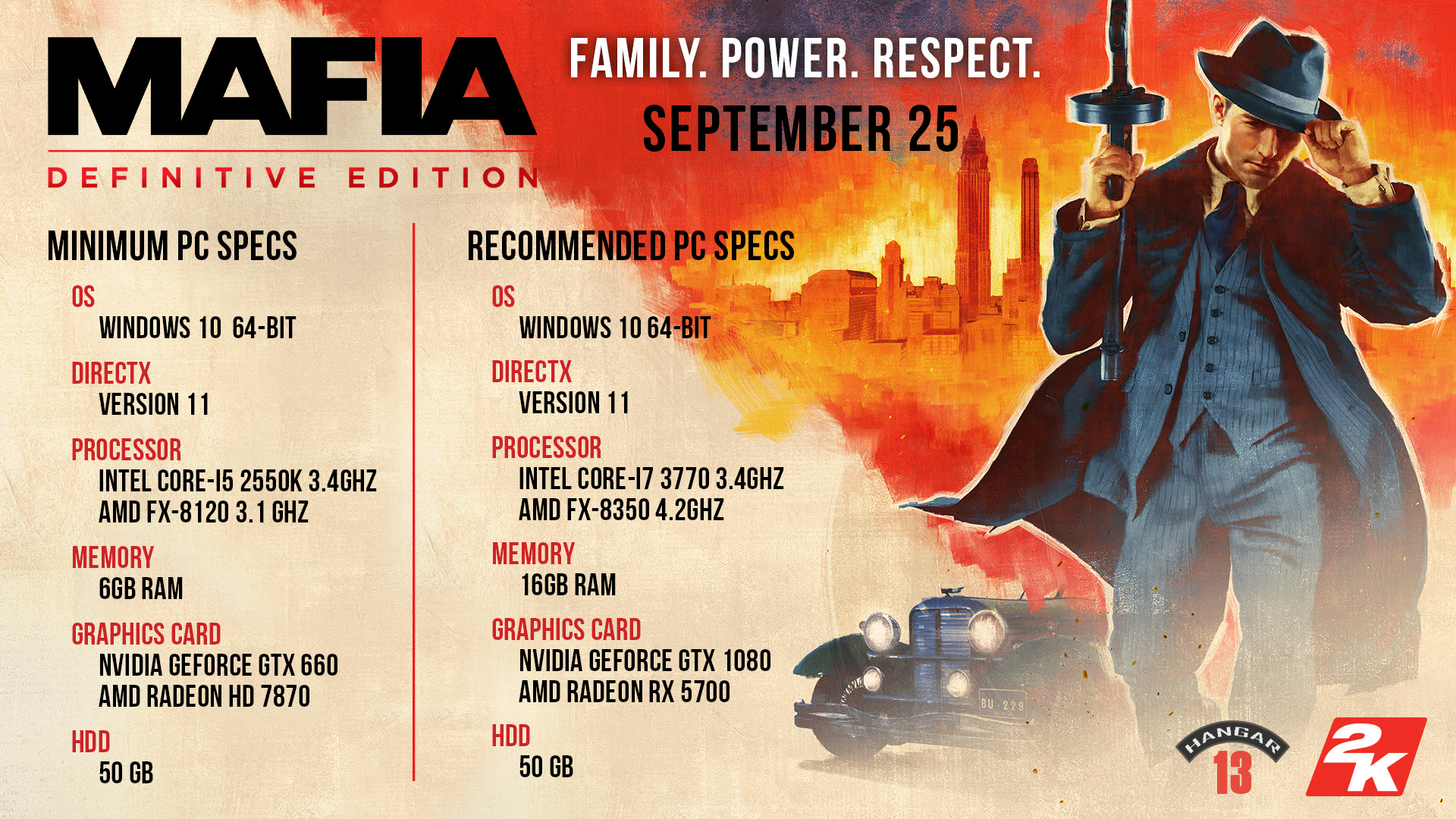 Mafia Trilogy Mafia Definitive Edition Remake 2K مواصفات تشغيل