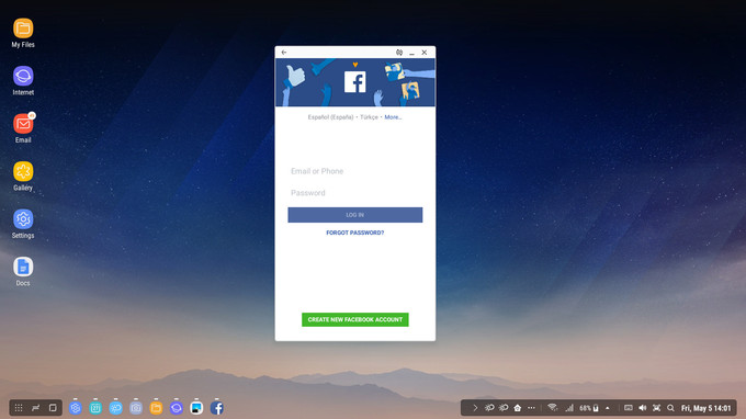 يبدأ Facebook ويعمل في نافذة صغيرة بحجم الهاتف - مراجعة Samsung DeX: لن يحل S8 محل كمبيوتر سطح المكتب الخاص بك