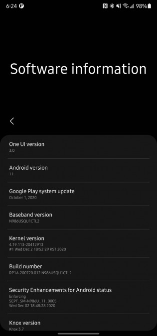 تحديث مستقر لـ One UI 3.0 قائم على نظام Android 11 لـ Note20 Ultra 5G