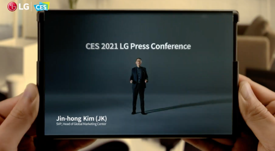 LG تستعرض تصميم هاتفها المميز بشاشة قابلة للتدوير في معرض #CES2021