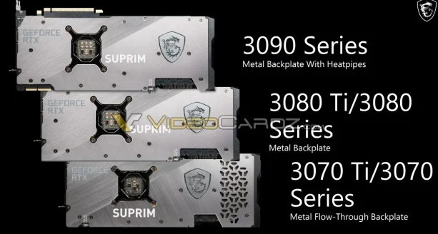 MSI تستعرض مواصفات كروت الشاشة GeForce RTX 3080 Ti وRTX 3070 Ti SUPRIM X