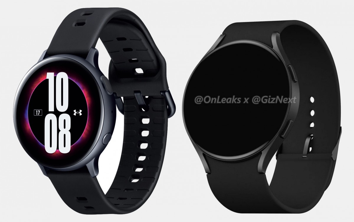 Galaxy Watch Active2 الحالي (يسار) وعرض Watch Active4 (يمين)