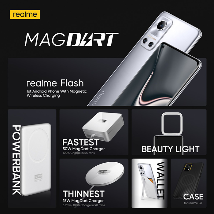 Realme تطلق تقنية الشحن المغناطيسي MagDart بقدرة 15W و50W