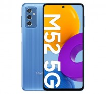 Samsung Galaxy M52 5G باللون الأسود والأبيض والأزرق