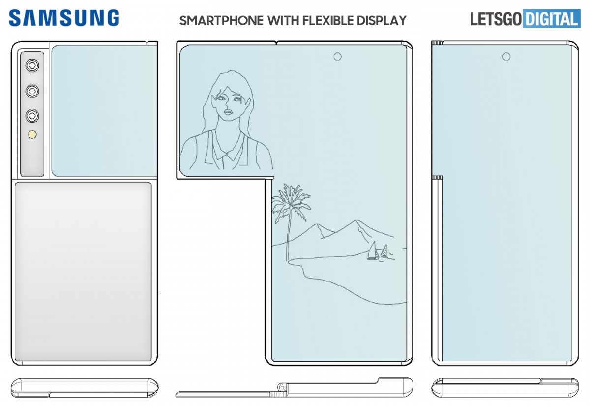 قامت شركة Samsung بتسجيل براءة اختراع لهاتف به شاشة قابلة للطي جانبية