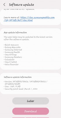 تحديث One UI 4.1 لهاتف Samsung Galaxy Note10 + 5G