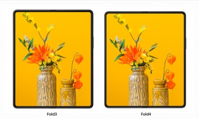 مقارنة الشاشات الداخلية بهاتفي Galaxy Z Fold3 و Z Fold4