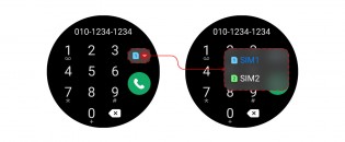 إذا كان لديك هاتف مزود ببطاقتي SIM ، فستتيح لك الساعة اختيار بطاقة SIM التي تريد استخدامها عند الاتصال