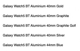 خيارات ألوان Galaxy Watch5 و Watch5 Pro