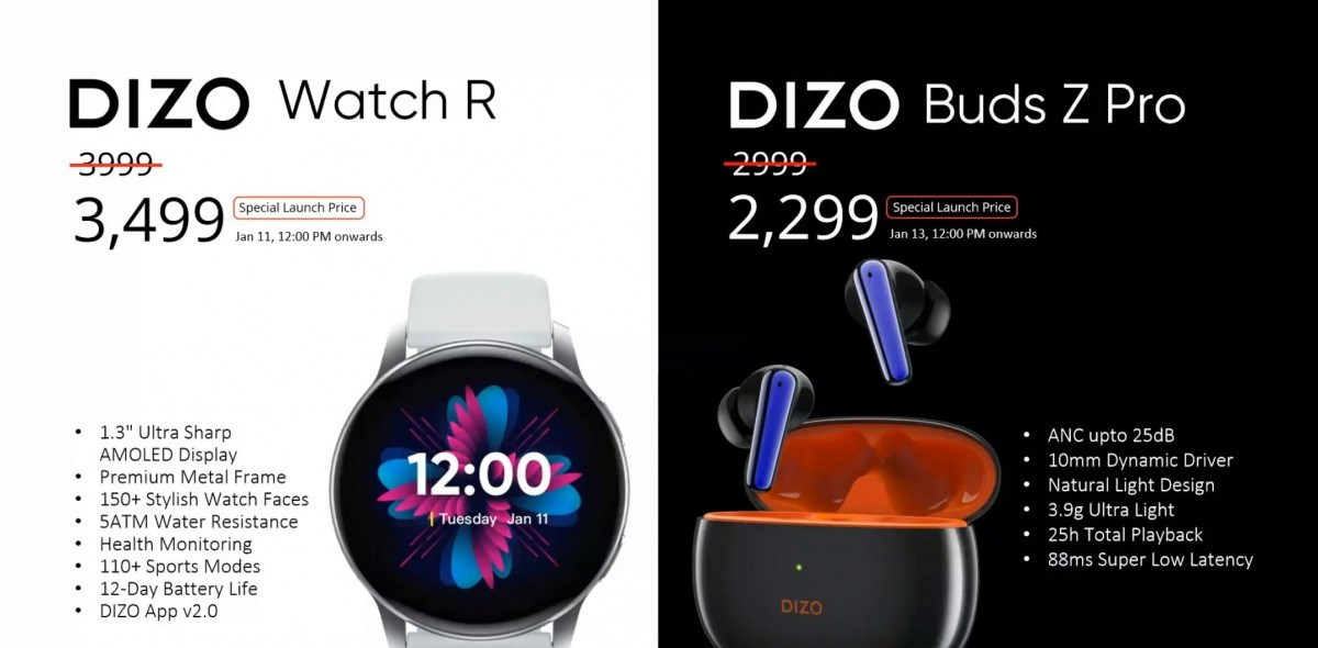 الإعلان عن Dizo Watch R وBuds Z Pro