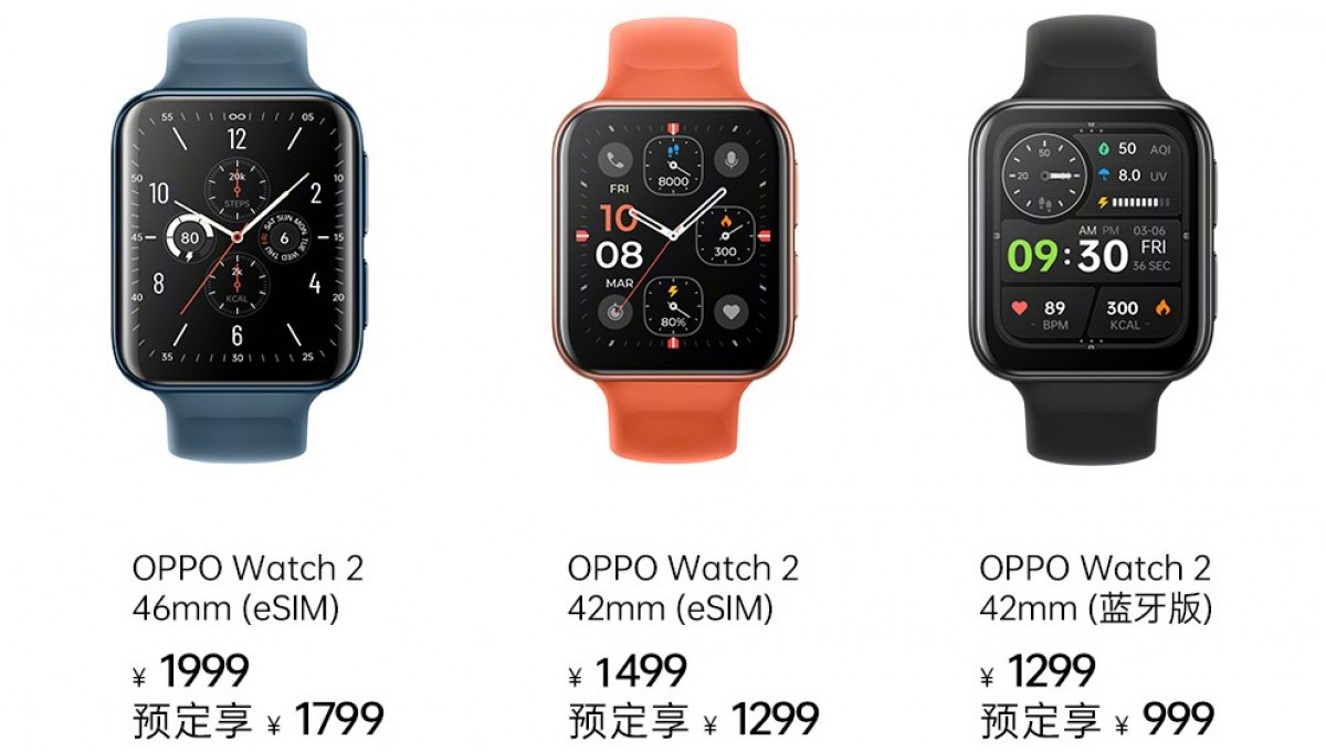 تم الكشف عن ساعة oppo Watch 2 مع مجموعة شرائح Wear 4100، ومتوفرة بأحجام 42 و46 ملم مع شريحة eSIM الإلكترونية
