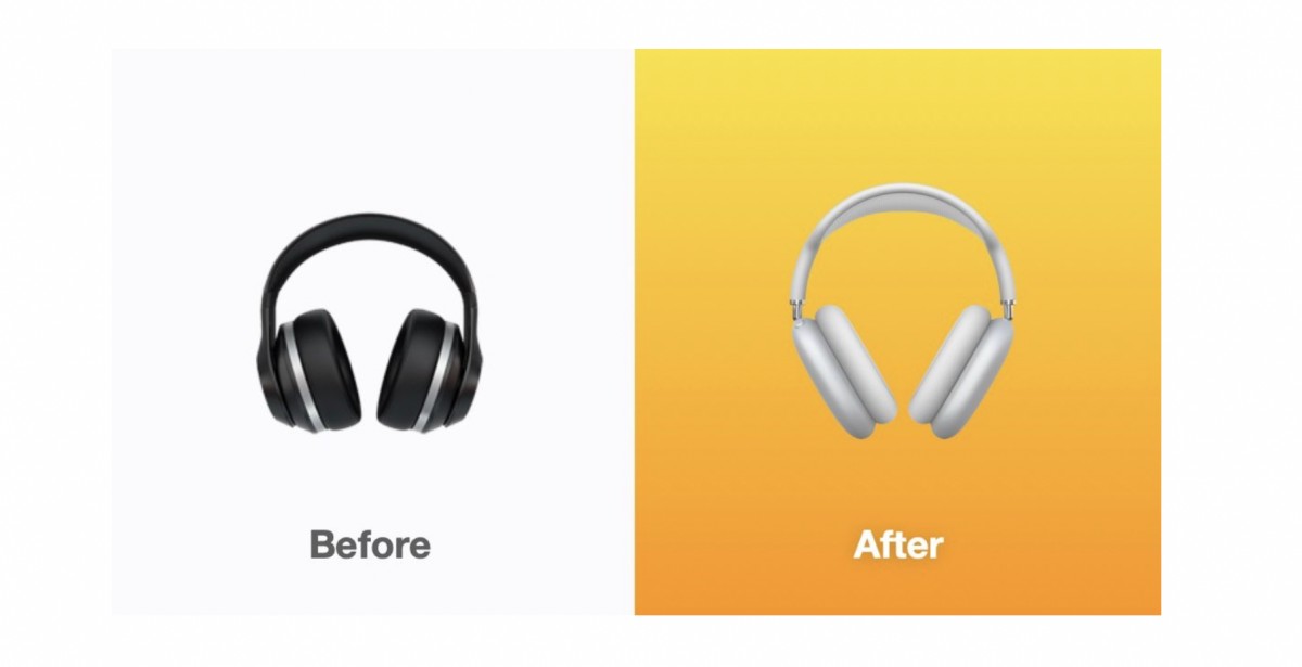 تم تغيير الرموز التعبيرية لسماعات الرأس لتبدو مثل Apple AirPods Max