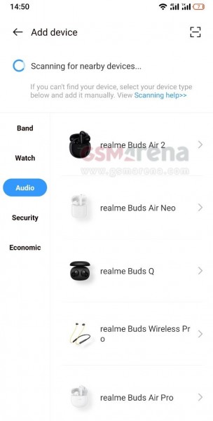 ظهرت Realme Buds Air 2 في تطبيق Realme Link