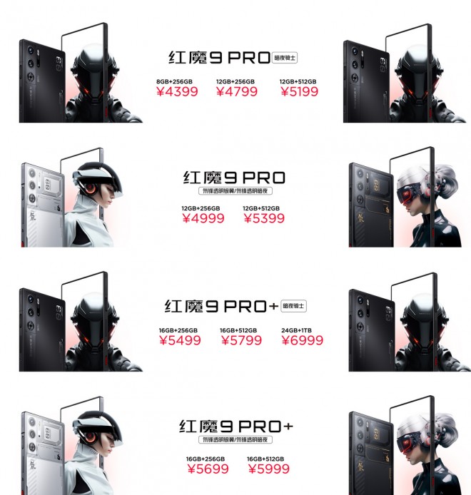 أسعار سلسلة Red Magic 9 Pro في الصين