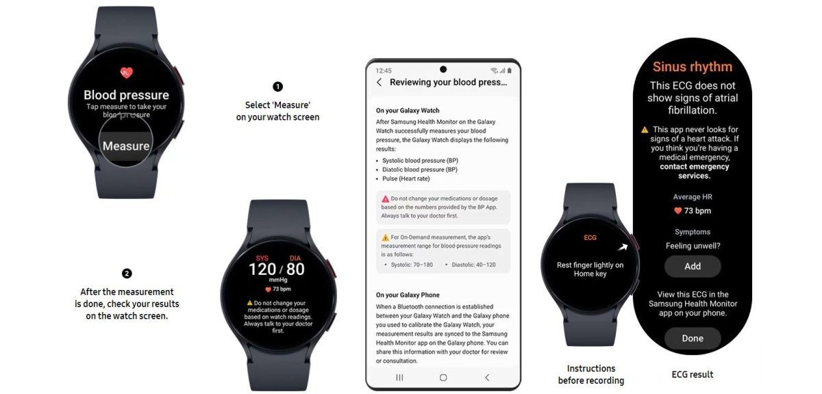أخيرًا، أصبح لدى Samsung Galaxy Watch4 وWatch5 وWatch6 دعم لضغط الدم وتخطيط القلب