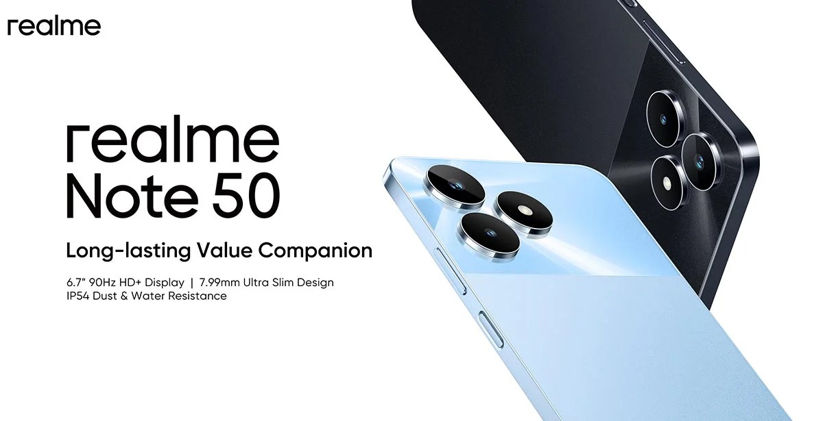 من المقرر إطلاق Realme Note 50 في 23 يناير، وتظهر المواصفات التفصيلية