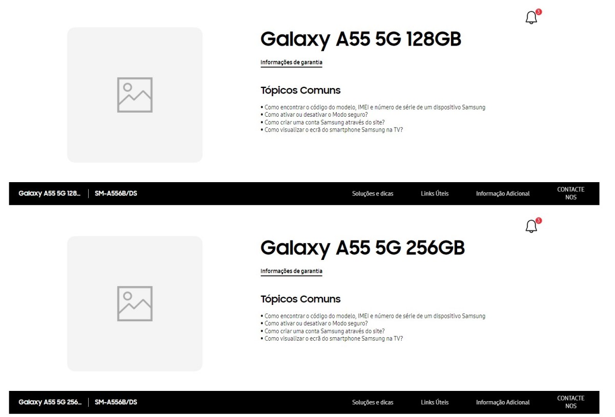 تنشر سامسونج صفحات الدعم الخاصة بهاتف Galaxy A55 وA35 مبكرًا