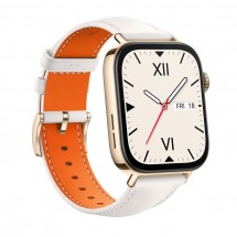 ساعة هواوي فيت 3 مع حزام جلدي باللون الأبيض اللؤلؤي